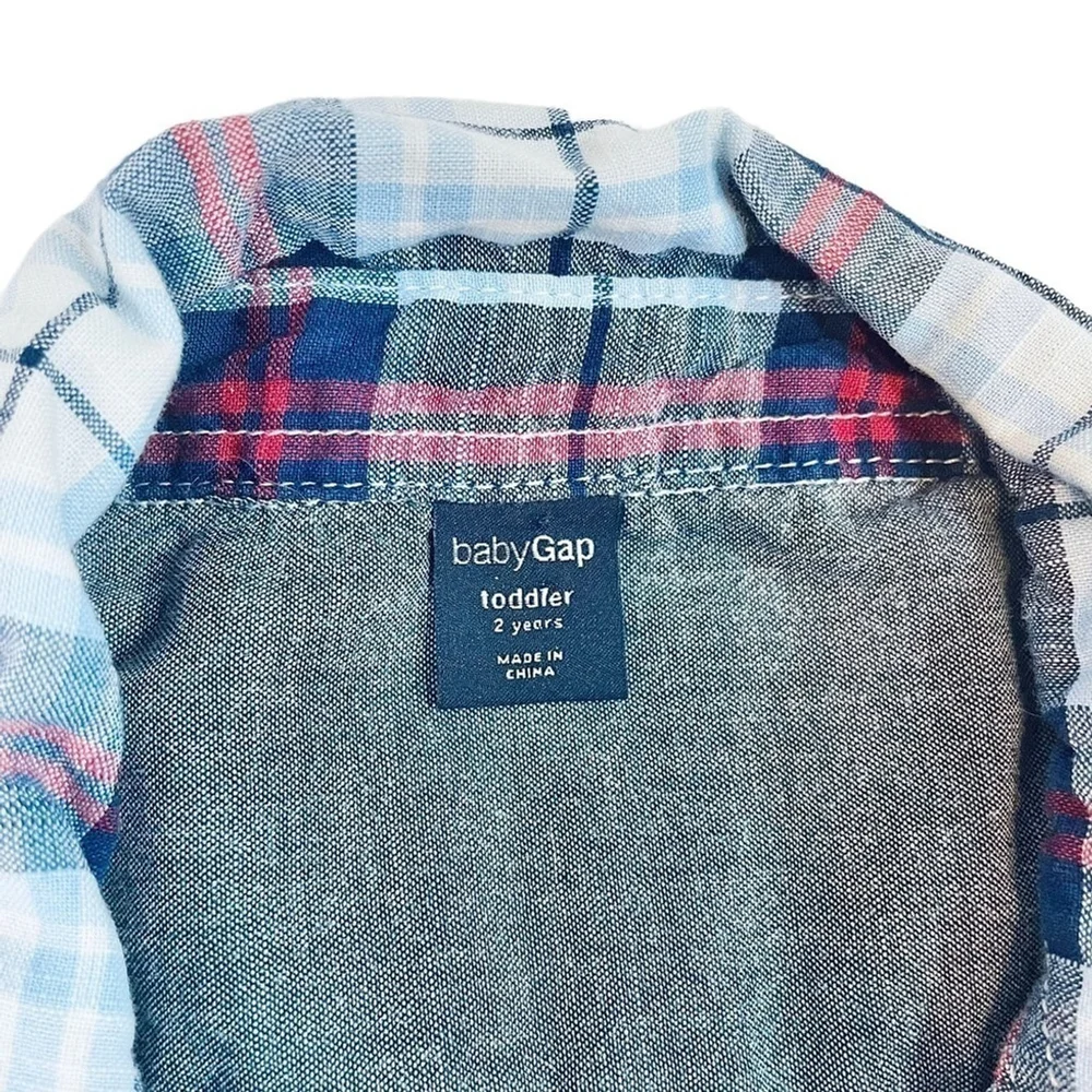 Baby Gap Plaid Short Sleeve Button Down Shirt 2T